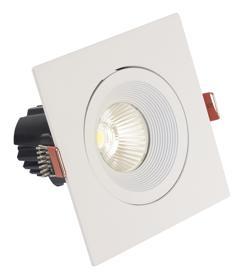 DM201452  Blat 10 Tridonic Powered 10W 3000K 760lm 36° CRI>90 LED Engine White Adjustable Square Recessed Spotlight, IP20